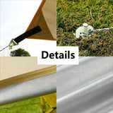 400*300 cm  2-3 Person Octagonal Camping Tent Tarp - Waterproof, UV Protection, Sunshade Canopy Shelter for Camping, Hiking, Picnic - Side View