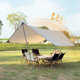 438*292 cm Naturehike Cloud Up Hexagon Backpacking Tent Tarp - Waterproof, UV Protection, Sunshade Canopy Shelter for Camping, Hiking, Picnic - Top-Down View