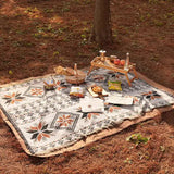 2pcs pack set 180*230cm Bohemian Picnic Blanket, Waterproof Camping Blanket, Outdoor Rug for Camping, Picnic, Beach - Side View