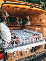 2pcs pack set 180*340cm Bohemian Picnic Blanket, Waterproof Camping Blanket, Outdoor Rug for Camping, Picnic, Beach - Front View