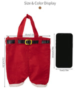 6pcs Small one Christmas Decoration Supplies, Christmas Pants, Gift Bags, Small Pants Candy Bags, Tote Bags, Wine Bottle Sets, Coke Bags - Front View