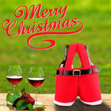 6pcs Big one Christmas Decoration Supplies, Christmas Pants, Gift Bags, Small Pants Candy Bags, Tote Bags, Wine Bottle Sets, Coke Bags - Top-Down View