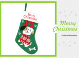 2pcs cute dog christmas stockings cartoon christmas socks gift bag christmas decoration socks christmas tree pendant - Front View