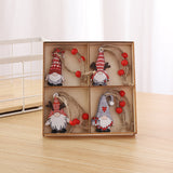 3 boxe style a set New Christmas Decorations, Small Wooden Pendants, Christmas Tree Decorations, 12 Wooden Box Packaging Pendants - Side View
