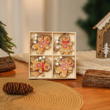 3 boxe style a set New Christmas Decorations, Small Wooden Pendants, Christmas Tree Decorations, 12 Wooden Box Packaging Pendants - Side View