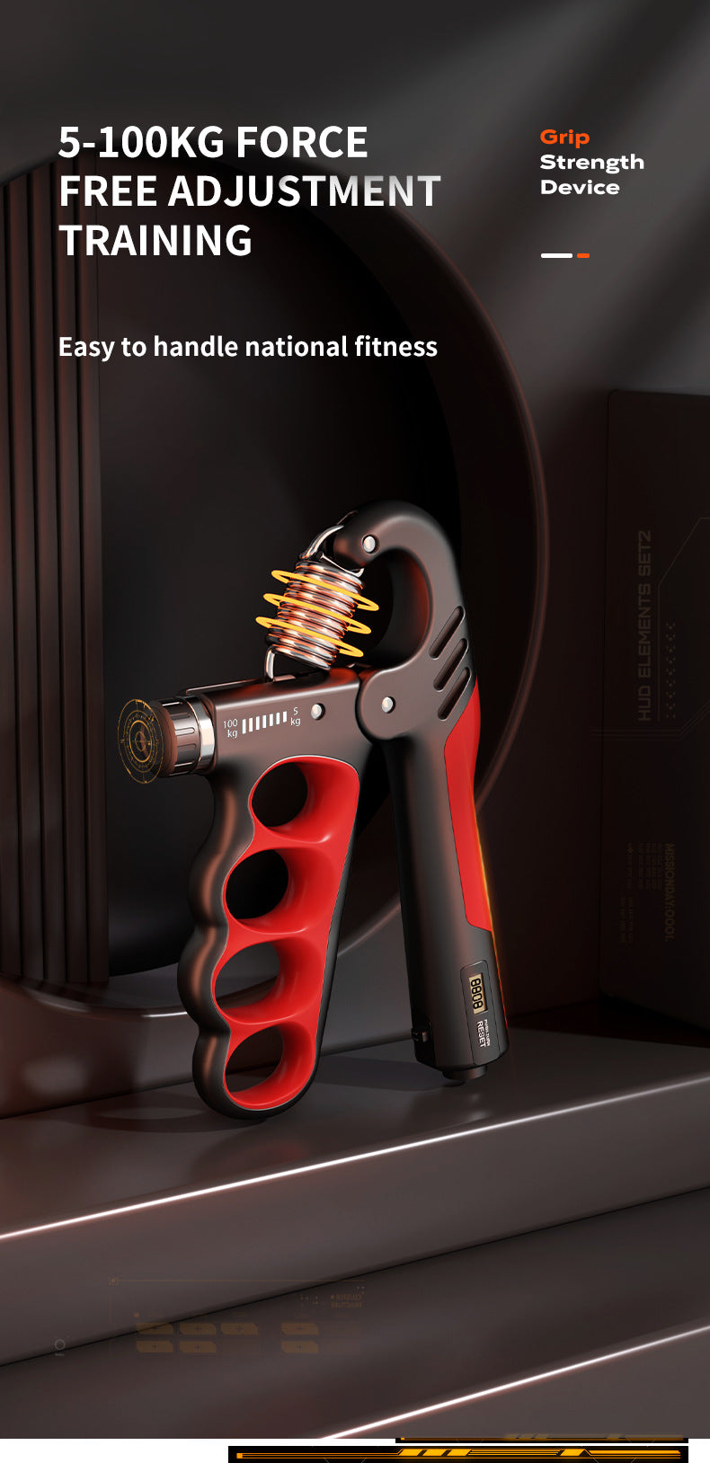 Hand Grip Strength Trainer (3 Colors, Adjustable Resistance)