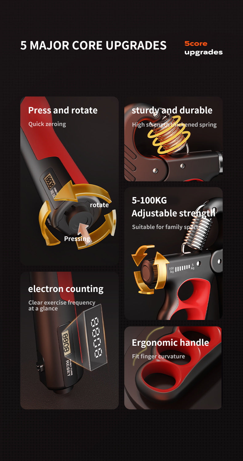 Hand Grip Strength Trainer (3 Colors, Adjustable Resistance)