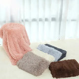 Fluffy Pet Blankets-Soft Faux Fur, Anti-Anxiety Cozy Throws for Cats and Dogs, M 80*55cm wine red - Front View