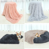 Fluffy Pet Blankets-Soft Faux Fur, Anti-Anxiety Cozy Throws for Cats and Dogs, M 80*55cm wine red - 45-Degree Angle