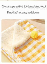 Multi-Use Pet Blanket -Soft Cushion, Blanket, and Pillow for Cats and Small Dogs, Yellow XL100*78CM - Top-Down View