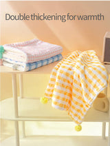Multi-Use Pet Blanket -Soft Cushion, Blanket, and Pillow for Cats and Small Dogs, Pink XL100*78CM - Side View