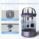 Electric Makeup Brush Cleaner with USB Rechargeable Design - Fast, Convenient Cleaning for All Brush Sizes(Purple) - Top-Down View