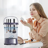 Electric Makeup Brush Cleaner with USB Rechargeable Design - Fast, Convenient Cleaning for All Brush Sizes(Purple) - 45-Degree Angle
