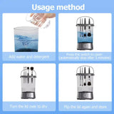 Electric Makeup Brush Cleaner with USB Rechargeable Design - Fast, Convenient Cleaning for All Brush Sizes(Black) - Side View