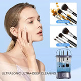 Electric Makeup Brush Cleaner with USB Rechargeable Design - Fast, Convenient Cleaning for All Brush Sizes(Black) - Top-Down View