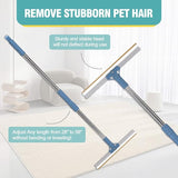 Pet Hair Remover Floor Squeegee with Extendable Handle ,Effective Fur and Hair Sweeper for Hard Floors - Side View