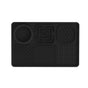 Multi-Functional Slow Feeder Mat for Dogs- Anti-Slip Lick Pad with Multiple Textures Rectangle 2PCS (Black & Grey)