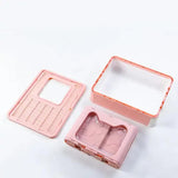 Foldable Cat Litter Box with Pull-Out Tray -Easy Cleaning and Anti-Splash Design  Pink 51*41*38cm - Side View