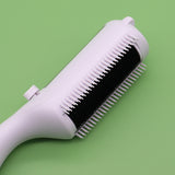 Multi-Function Pet Grooming Brush with Self-Cleaning Feature - Ideal for Dogs and Cats 2 PCS (Green+White) - Top-Down View