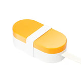 Portable Pet Food Storage Box - 90g Capacity, Travel-Friendly Design for On-the-Go Feeding 2 PCS (Yellow+Blue) - Front View
