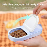 Portable Pet Food Storage Box - 90g Capacity, Travel-Friendly Design for On-the-Go Feeding 2 PCS (Yellow+Blue) - Side View