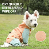 Waterproof Dog Raincoat with Hidden Leash Hole - Windproof and Comfortable for Outdoor Walks, Size:S (Back Length 20cm/7.87in, Bra 31cm/12.20in) Orange - Front View