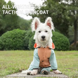 Waterproof Dog Raincoat with Hidden Leash Hole - Windproof and Comfortable for Outdoor Walks, Size:S (Back Length 20cm/7.87in, Bra 31cm/12.20in) Orange - Side View