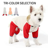 Waterproof Dog Raincoat with Hidden Leash Hole - Windproof and Comfortable for Outdoor Walks, Size:S (Back Length 20cm/7.87in, Bra 31cm/12.20in) White - Front View