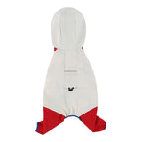Waterproof Dog Raincoat with Hidden Leash Hole - Windproof and Comfortable for Outdoor Walks, Size:L (Back Length 30cm/11.81in, Bra 44cm/17.32in) White - Side View