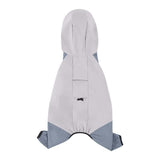Waterproof Dog Raincoat with Hidden Leash Hole - Windproof and Comfortable for Outdoor Walks, Size:XL (Back Length 35cm/13.77in, Bra 49cm/19.29in) Grey - Side View