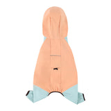 Waterproof Dog Raincoat with Hidden Leash Hole -Windproof and Comfortable for Outdoor Walks, Size:XL (Back Length 35cm/13.77in, Bra 49cm/19.29in) Orange - Top-Down View