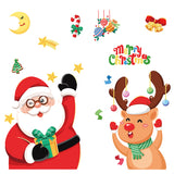 Christmas Window Stickers - Festive Santa Claus, Penguin, and Reindeer Decals for Holiday Home Decor - 2 Set of 16 Sheets (25*35cm) - Side View