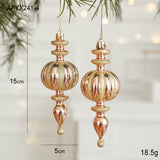 Set of 10 Christmas Ornaments -Gold & Rose Gold Holiday Tree Decorations - Front View