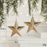 Set of 10 Christmas Ornaments -Gold & Rose Gold Holiday Tree Decorations - Front View