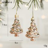 Set of 10 Christmas Ornaments -Gold & Rose Gold Holiday Tree Decorations - Front View
