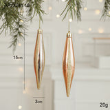 Set of 10 Christmas Ornaments -Gold & Rose Gold Holiday Tree Decorations - Front View