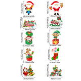 Set of 10 Christmas Hanging Door Decorations - Santa, Snowman, Stocking, and Gingerbread Ornaments  (3 set,  30 pieces) - Top-Down View