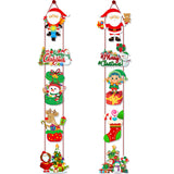 Set of 10 Christmas Hanging Door Decorations - Santa, Snowman, Stocking, and Gingerbread Ornaments  (3 set,  30 pieces) - 45-Degree Angle