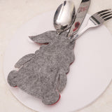 Christmas Gnome Cutlery Holder – Red Striped Hat Silverware Pouch for Festive Table Decor 10 pieces - Front View