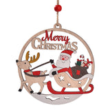 Set of 4 Wooden Christmas Hanging Ornaments – Santa, Snowman, and Reindeer Decorations (2 set, 8 pieces in total)) - Top-Down View