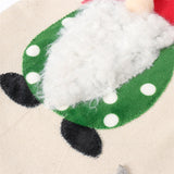 Christmas Gnome Stocking with Red Striped Hat and Decorations - Holiday Decor (3 pieces) - Front View
