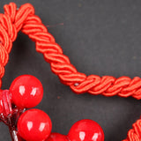 Red Star Christmas Ornament with Bells and Pinecone - Holiday Wreath Decoration 10 pieces - Side View