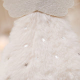 Fluffy Angel Hanging Ornament with Heart and Glitter Wings - Christmas Tree Decoration 16*10 cm Pink(6 pieces) - Top-Down View