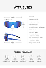 White Frame Sports Sunglasses with Rainbow Mirrored Lens | UV400 Multi-Sport Eyewear - 45-Degree Angle