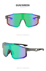 New sports sunglasses men's and women's cycling sunglasses dazzling sunglasses - Front View