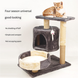 A Cat's Dream Paradise: Natural Solid Wood Cat Climbing Frame 50*33*53CM - Side View