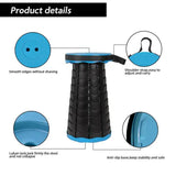 Rainbow Telescopic Stool - Collapsible, Portable, Foldable, and Adjustable Compact Chair (blue-Top) - Side View