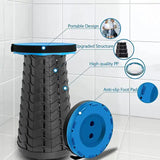 Rainbow Telescopic Stool - Collapsible, Portable, Foldable, and Adjustable Compact Chair (green-Top) - Side View