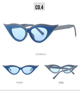 Retro Cat-Eye Sunglasses - Stylish Blue Vintage Frames for Women - Front View