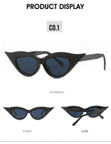 Retro Cat-Eye Sunglasses - Stylish Black Vintage Frames for Women - Front View